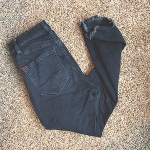 Faded black skinny jeans.